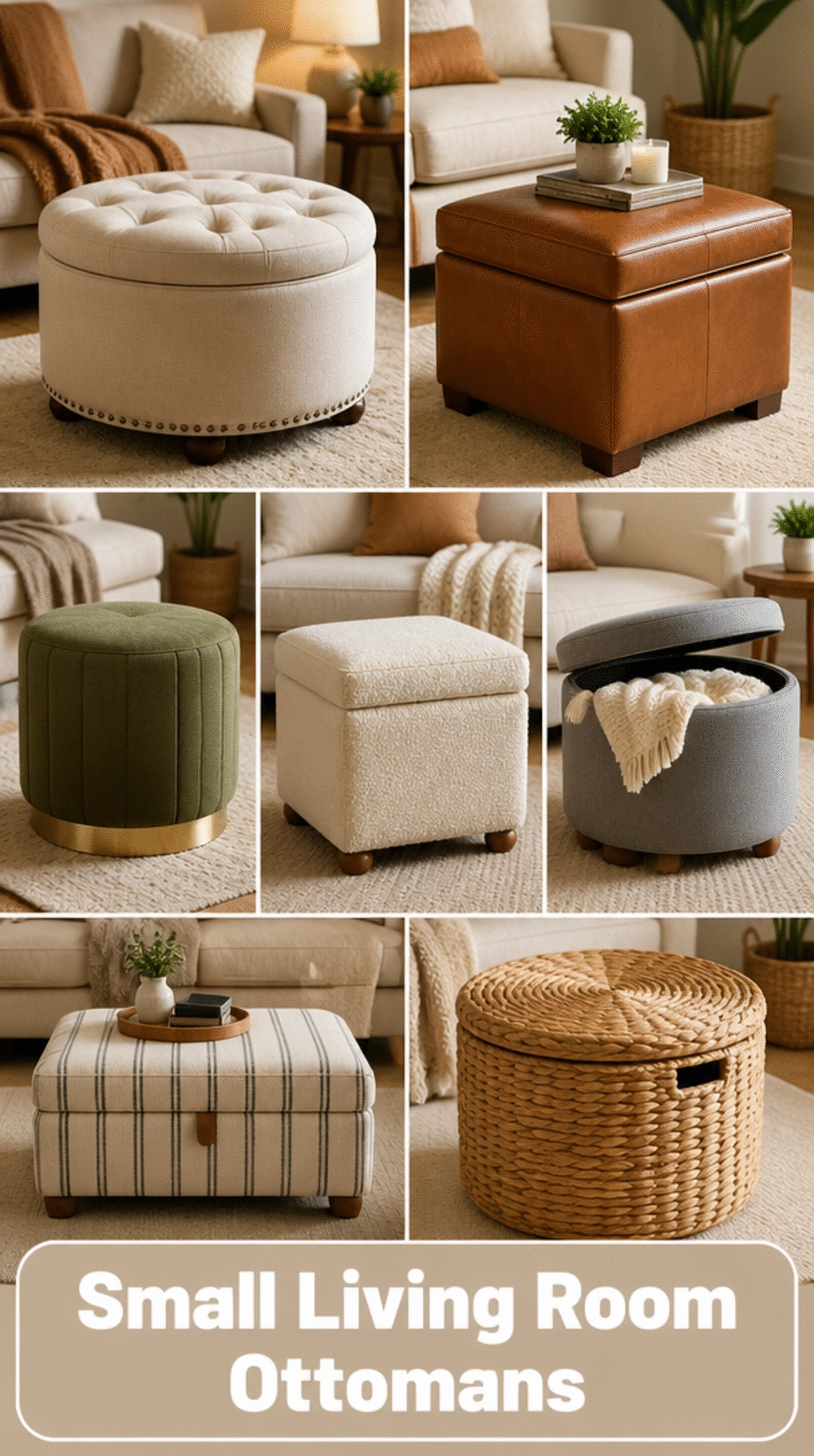 Small Living Room Ottoman with Storage That Doubles as a Coffee Table