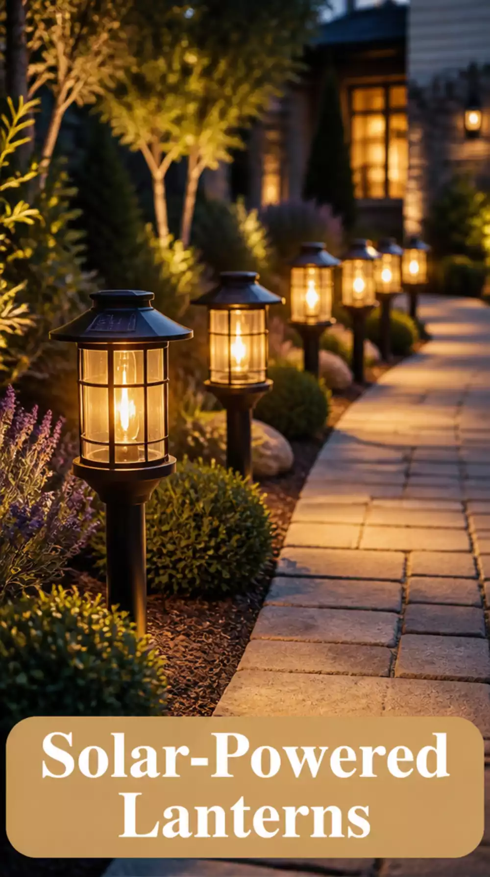 Patio Solar-Powered Lantern Set That Lines a Path Without Any Wiring Needed