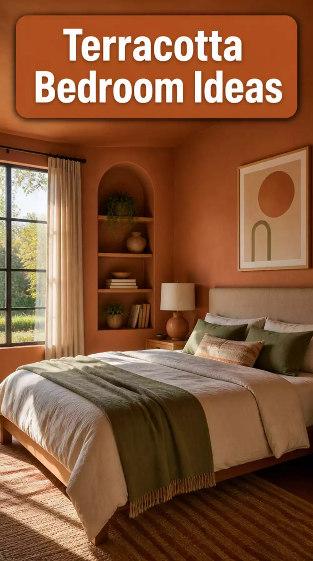 Terracotta Color Drenching for Cozy Bedroom