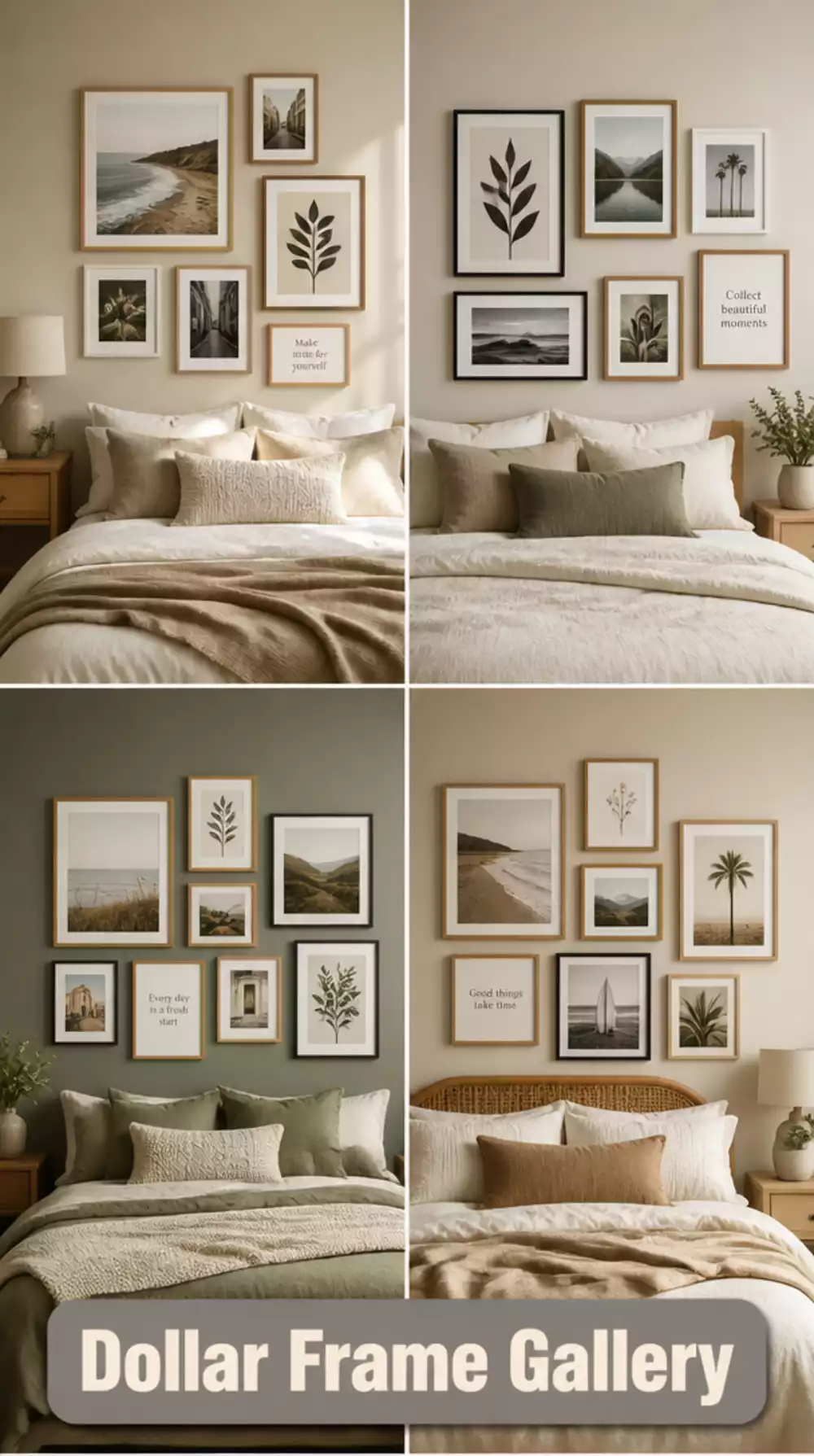 Bedroom Gallery Wall Ideas With Dollar Store Frames