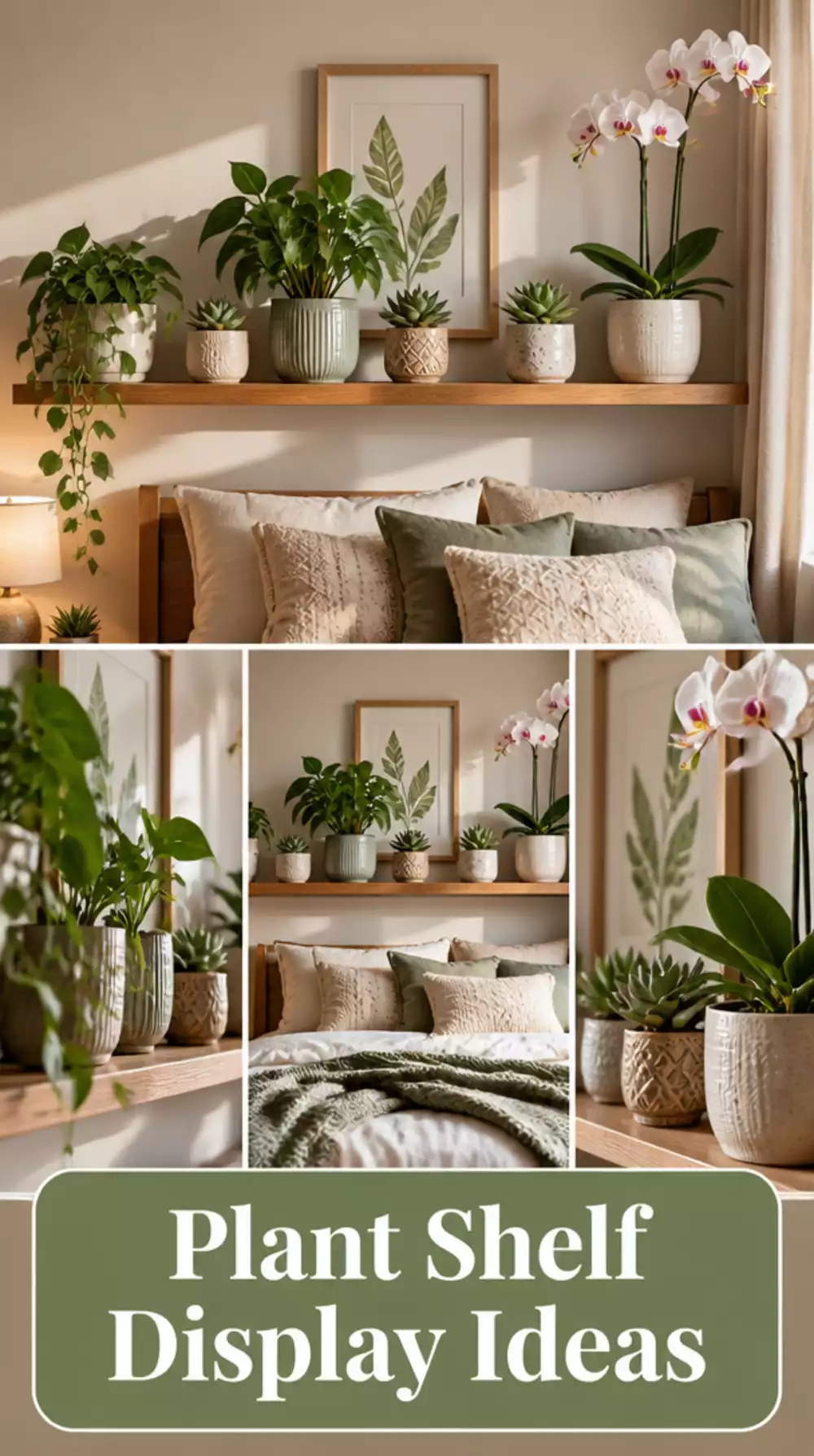 The Bedroom Plant Shelf Display Trick Using a Mix of Three Different Pot Sizes