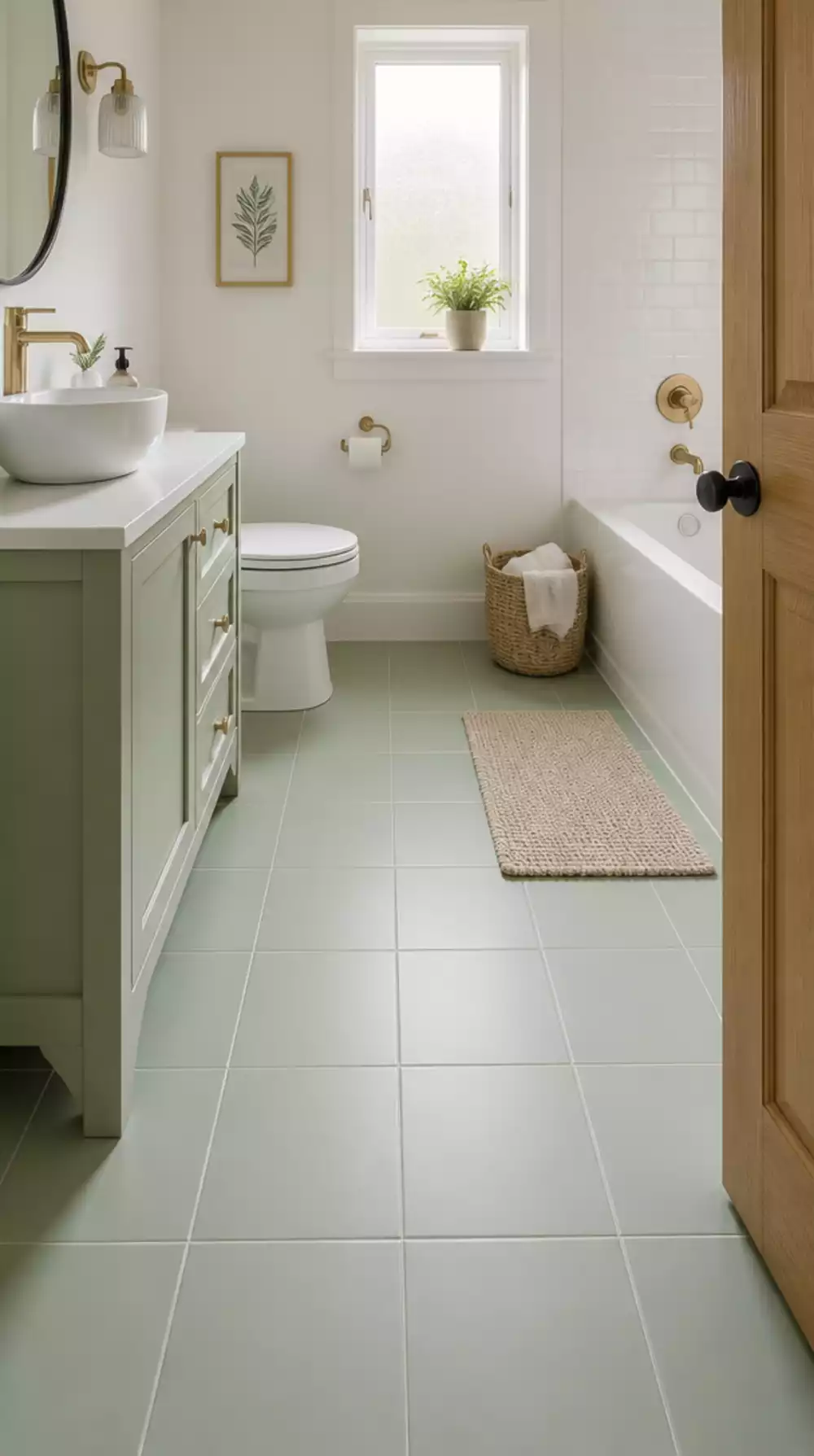 The Bathroom Painted Tile Technique Using Specialist Floor Paint That Costs Under Twenty Dollars