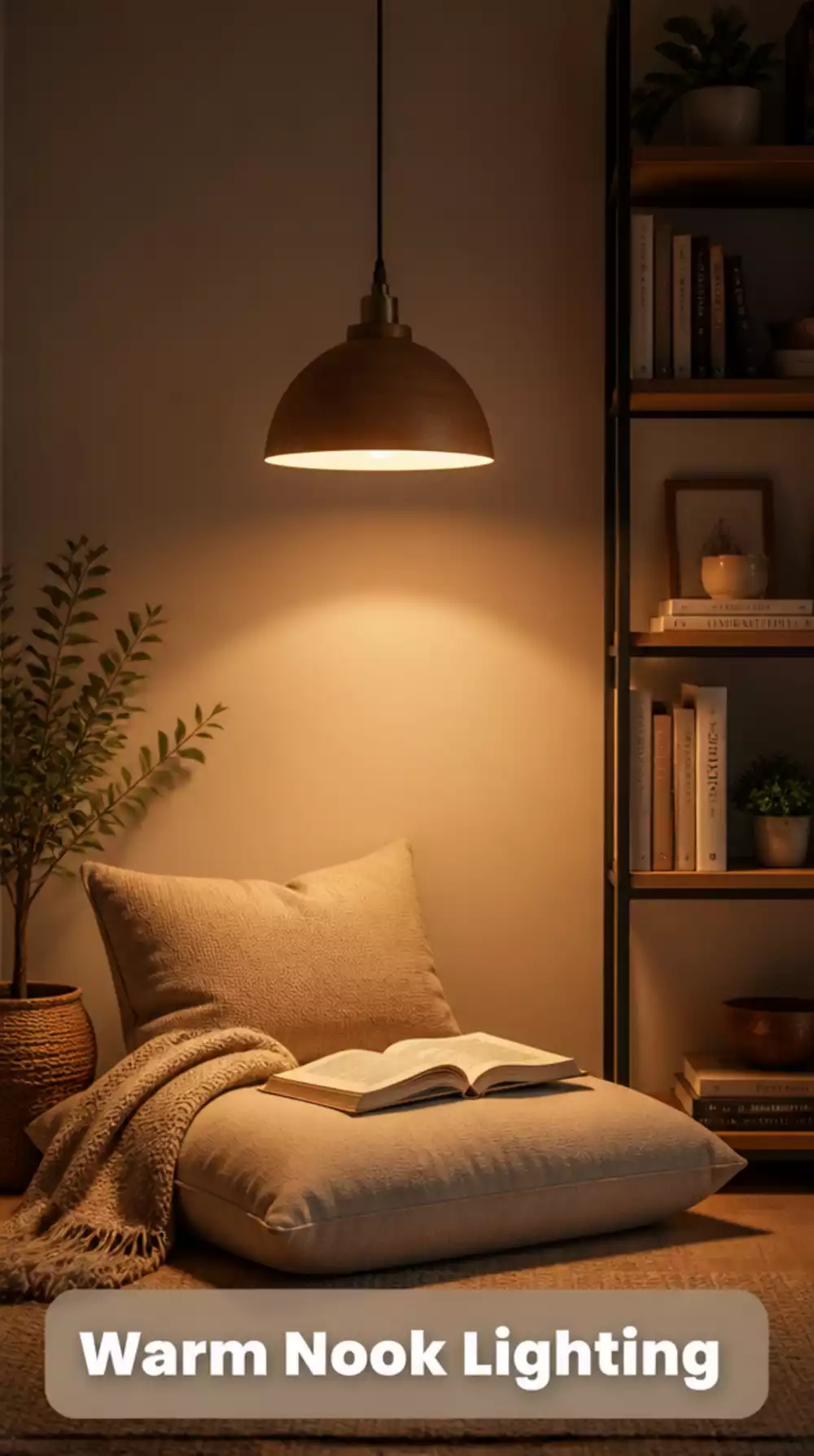 Reading Nook Plug-In Pendant Light Overhead That Casts a Warm Focused Glow