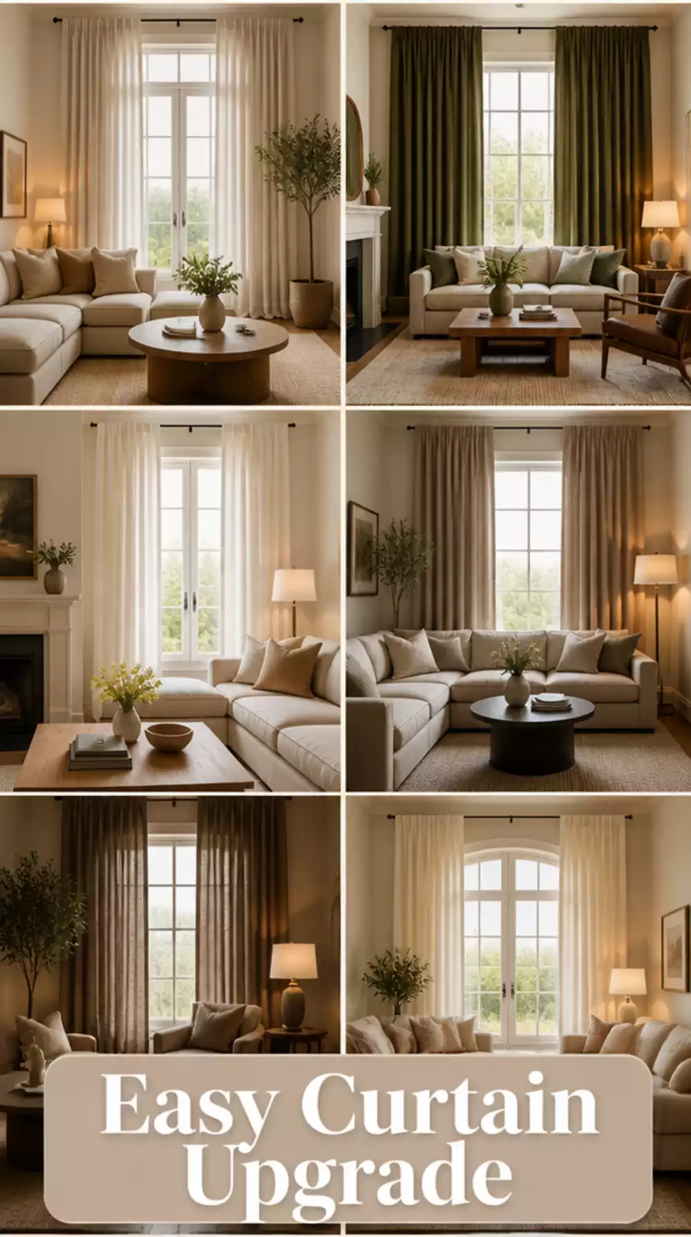 Living Room Linen Curtain Panel Upgrade in a Floor-to-Ceiling Drop That Adds Instant Height