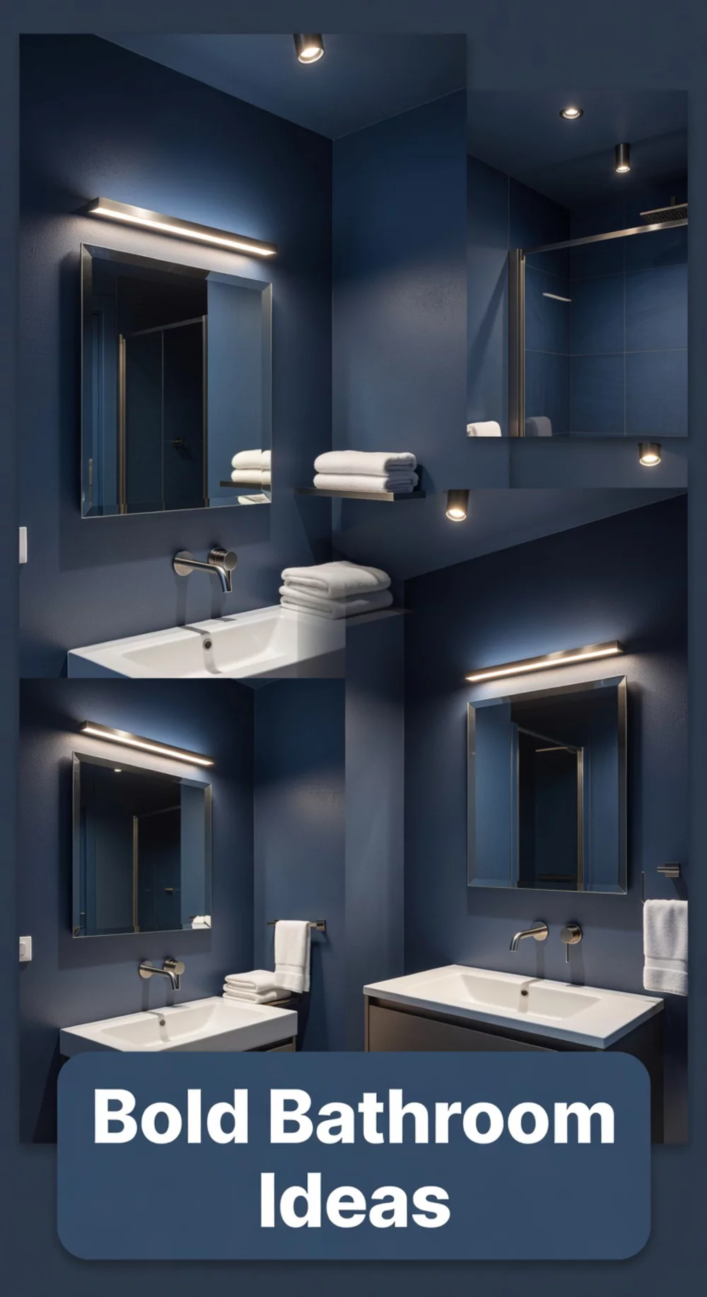 Bathroom Colour Drench in a Dusty Navy Blue That Makes a Small Bathroom Feel Intentionally Bold