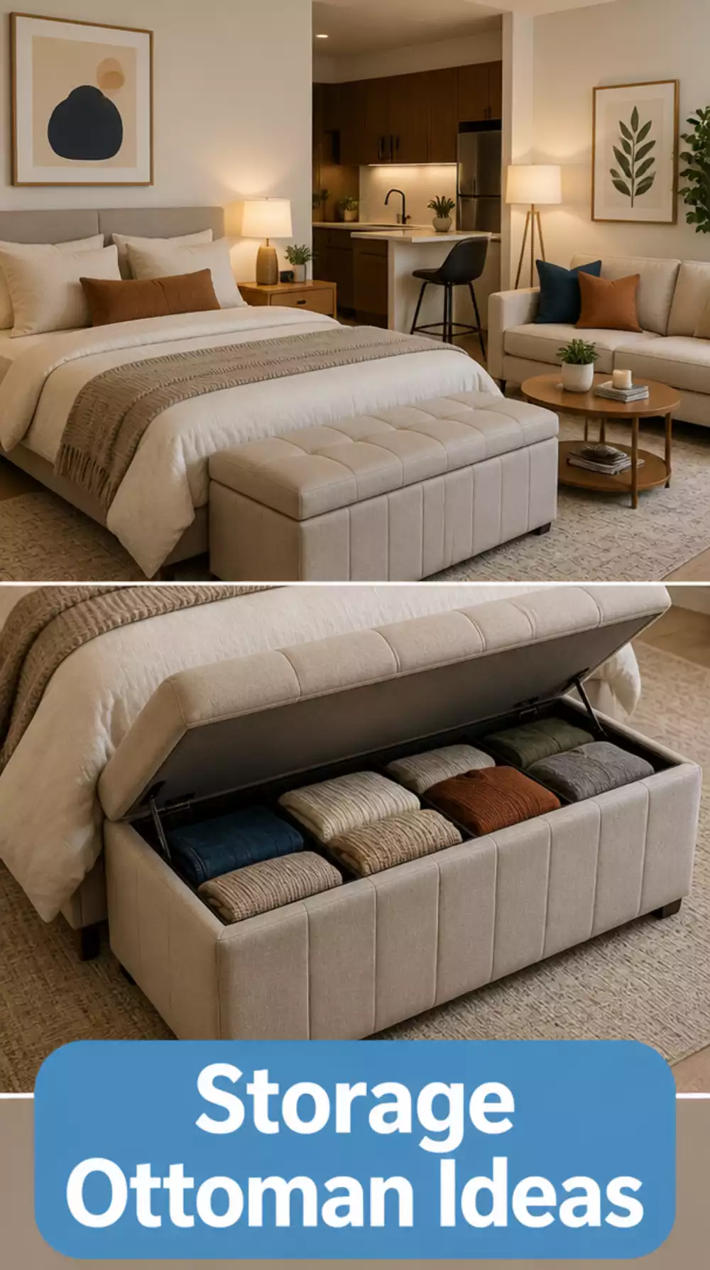 Studio Apartment Storage Ottoman Bed Base That Holds an Entire Season of Clothing