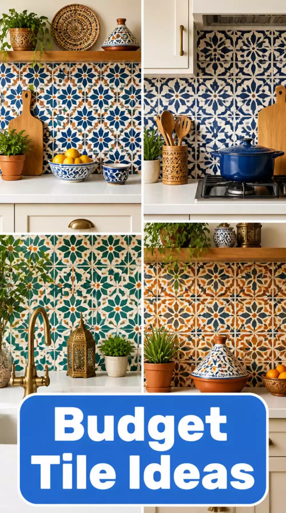 Kitchen Peel-and-Stick Moroccan Pattern Tile Sheet That Adds Global Character for Very Little