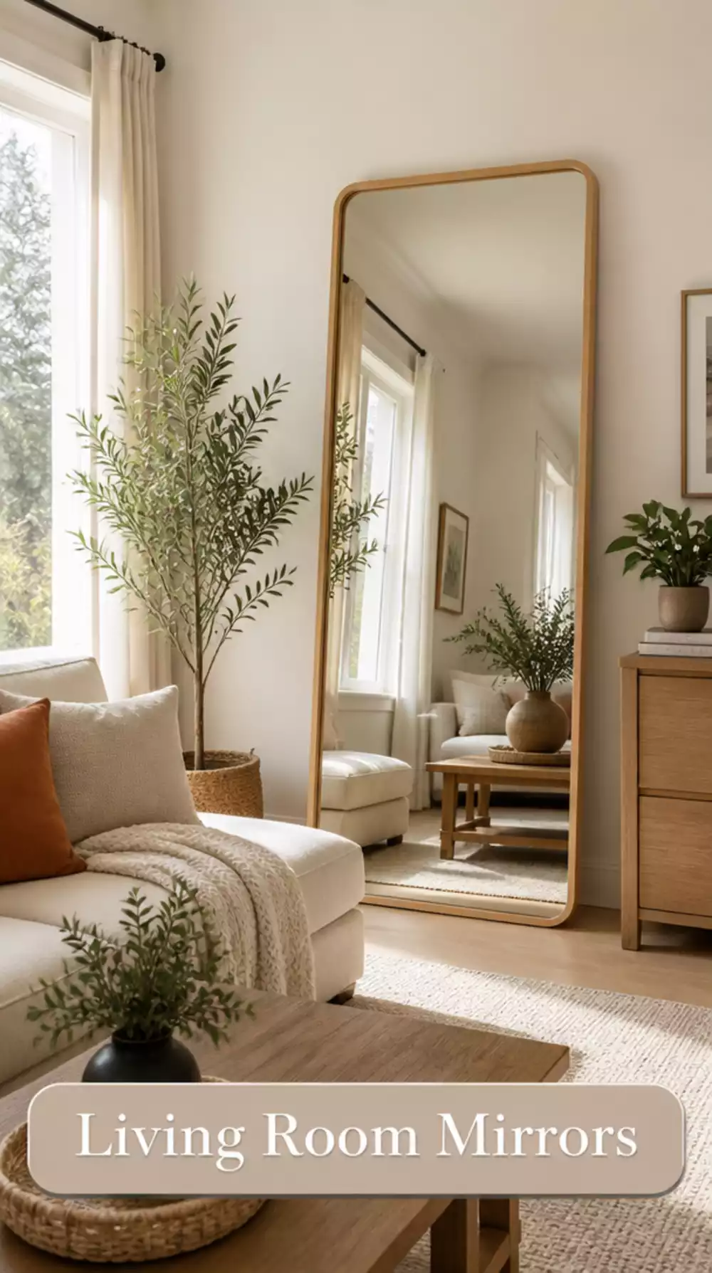 Large Leaning Mirror Ideas for Living Rooms