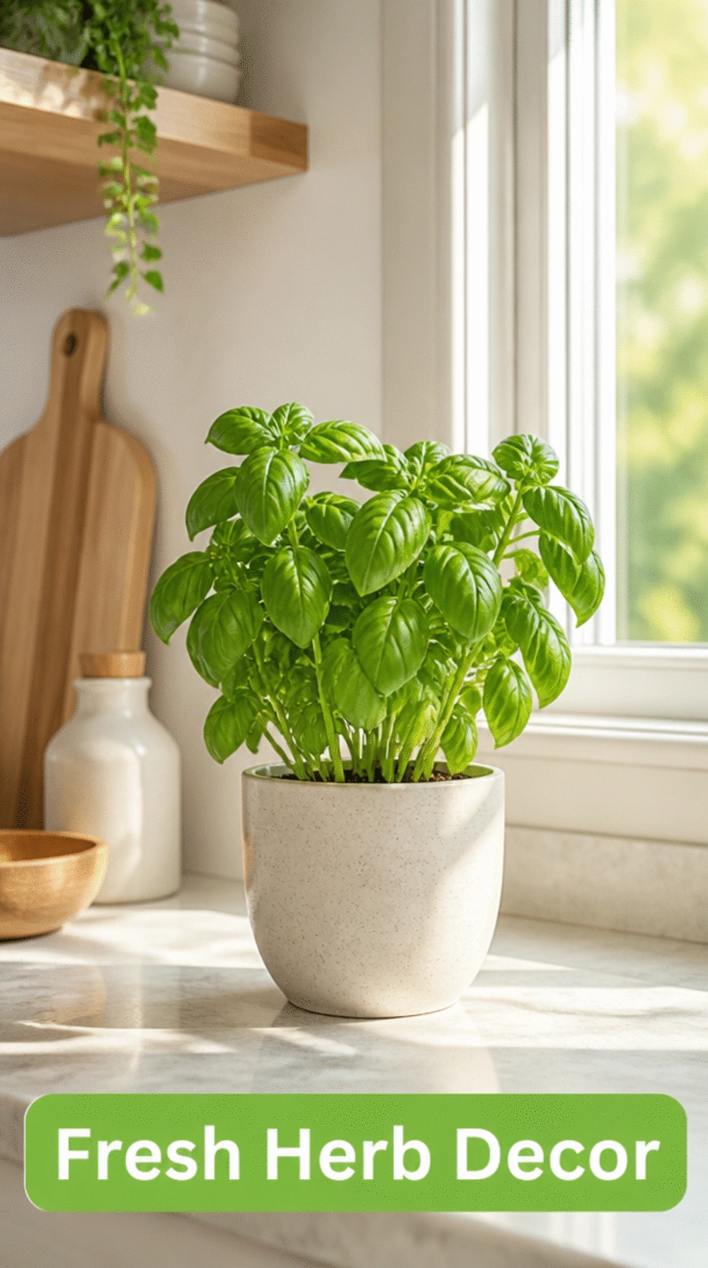 Why a Small Potted Herb Plant on a Kitchen Counter Is Both the Cheapest and Most Useful Decor Item