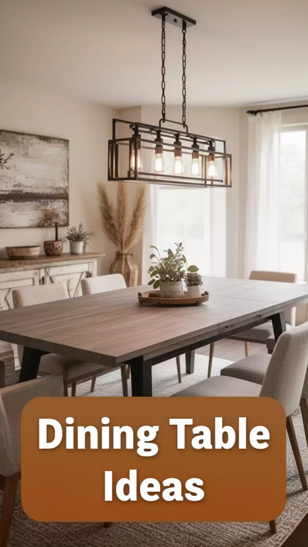 Dining Room Table Positioned Under the Pendant Light That Anchors the Whole Eating Area