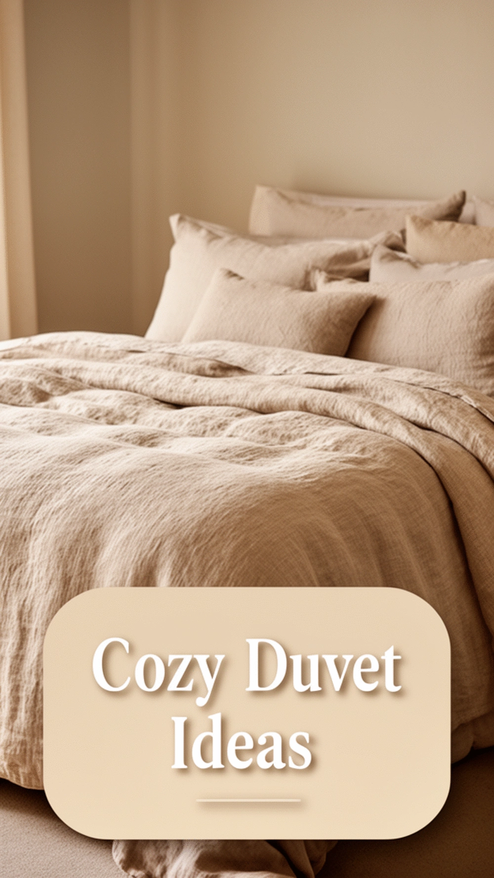 Apartment Bedroom Chunky Linen Duvet in a Warm Oat Tone That Makes a Rental Feel Like Home