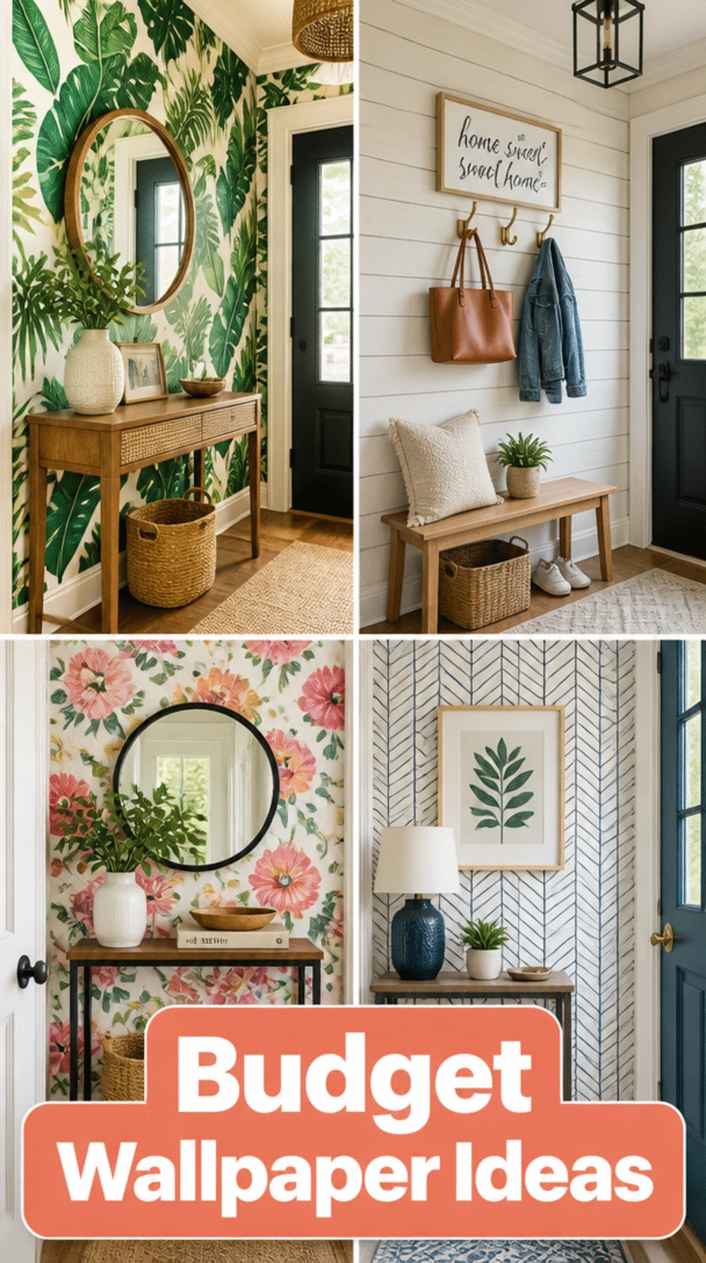 Entryway Peel-and-Stick Wallpaper Strip That Turns a Plain Hall Wall Into a Feature