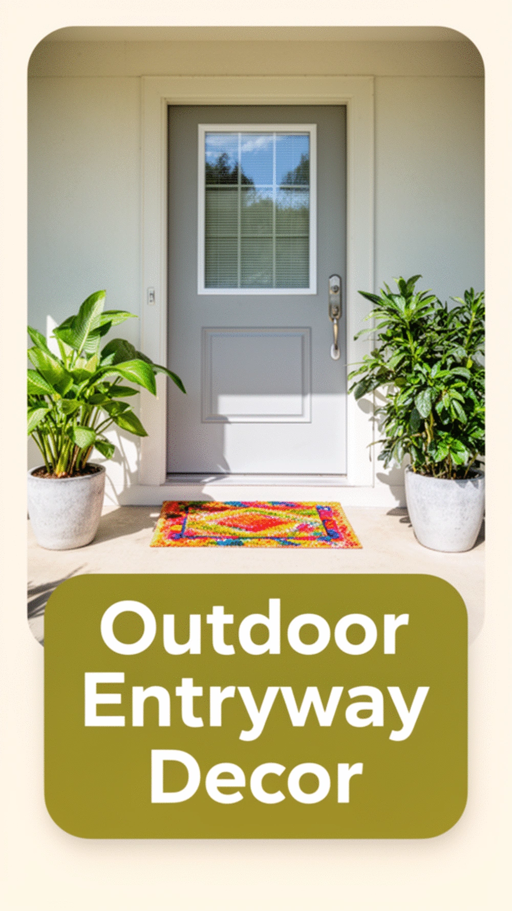 Outdoor Threshold Potted Plant Pair That Frames a Back Door and Draws the Eye Outside
