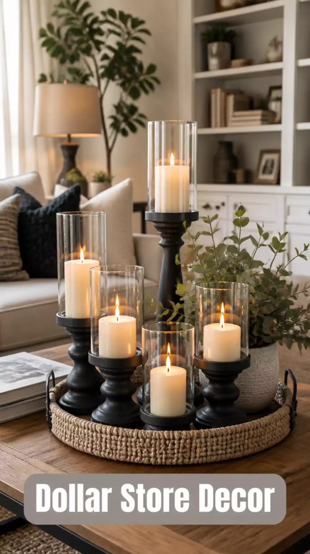 Living Room Candle Holder Cluster That Looks Like a Designer Centrepiece