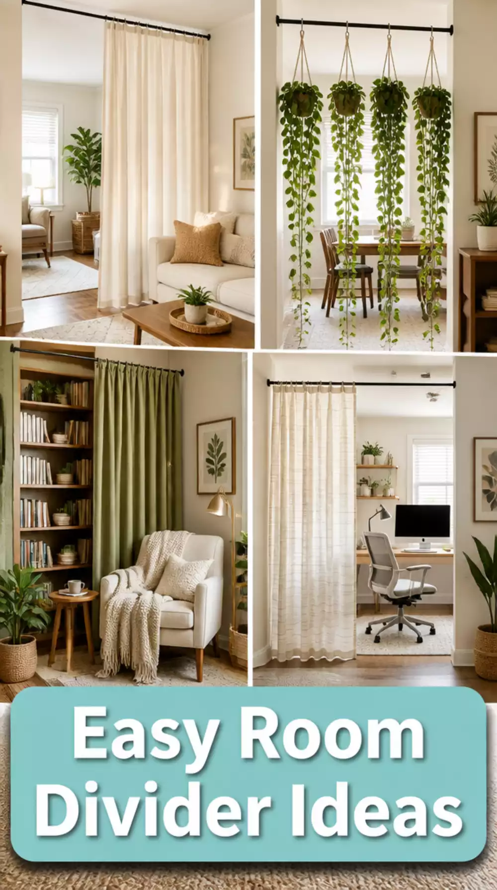 The Tension Rod Room Divider Trick That Defines a Tiny Living Room Zone