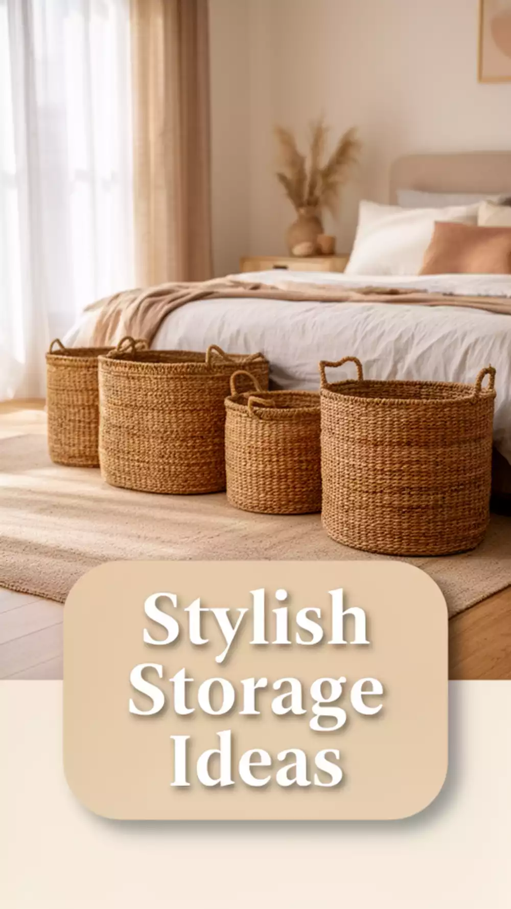 Bedroom Seagrass Storage Basket Set That Hides Clutter in a Stylish Way