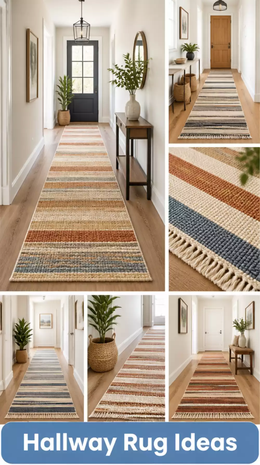 Hallway Runner Rug in a Warm Stripe Pattern That Adds Colour and Protects the Floor