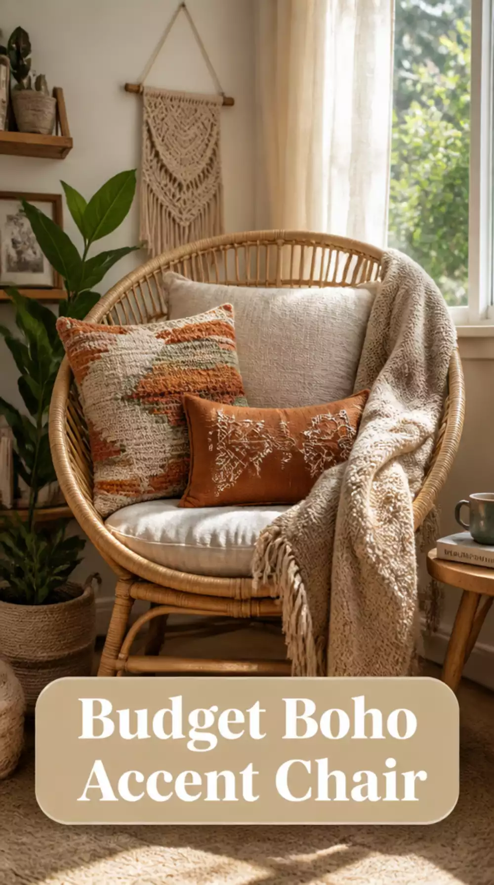 Reading Corner Rattan Chair in a Natural Weave for a Budget Boho Accent Seat