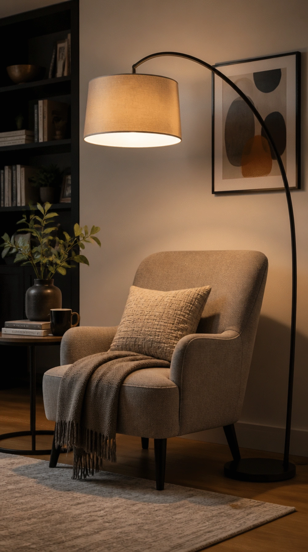 Living Room Arc Floor Lamp That Adds Instant Ambient Glow