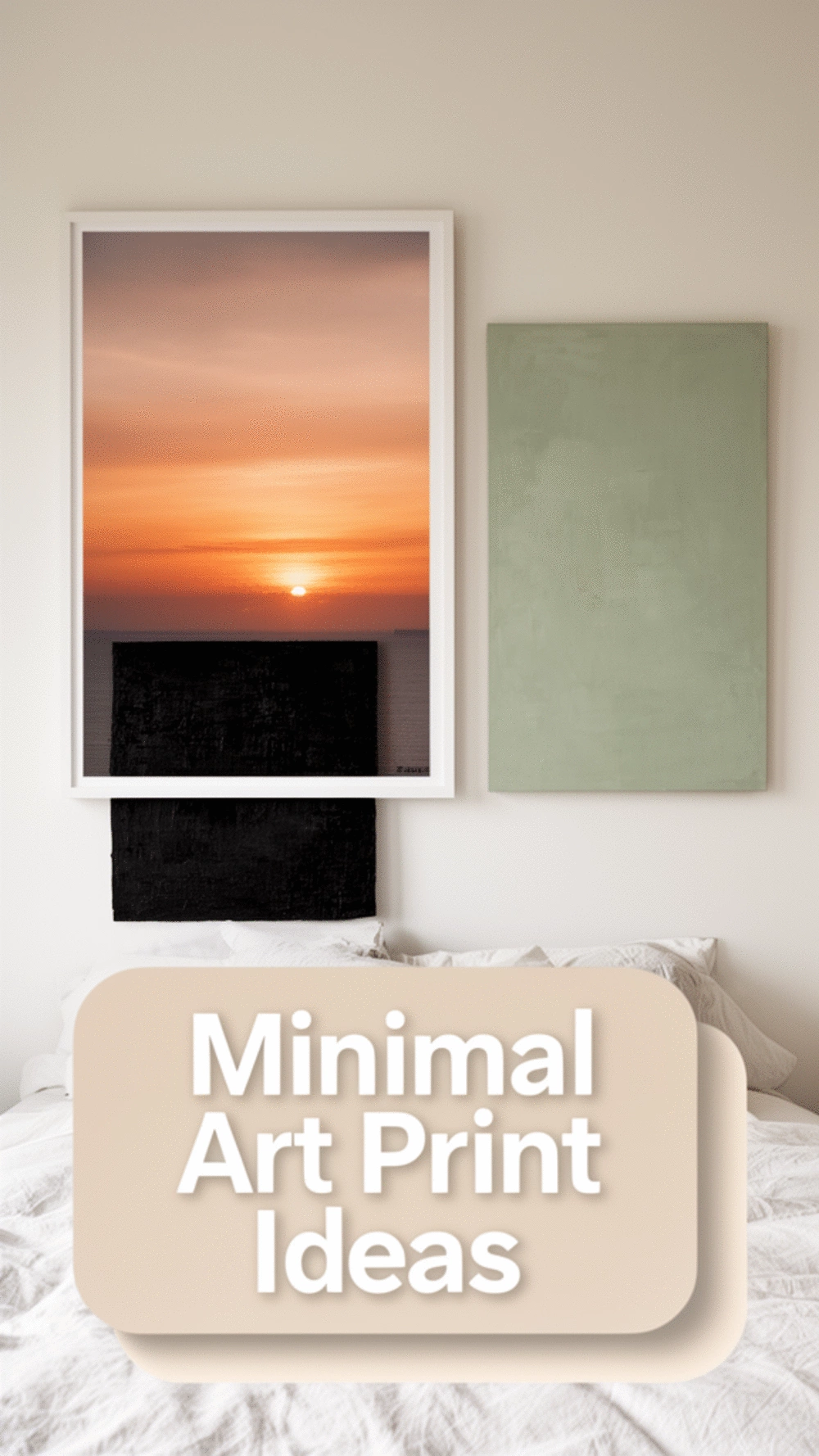 Bedroom Minimal Art Print in a Single Oversized Frame for a Clean Statement Wall