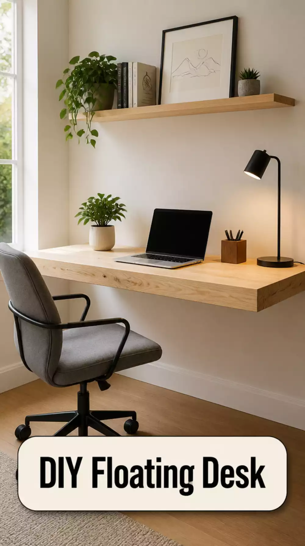 DIY Floating Desk for Small Home Office