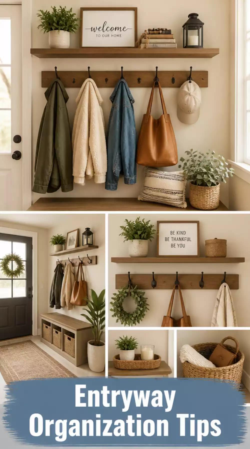 Entryway Wall-Mounted Hook Rail and Floating Shelf Combo That Solves Daily Clutter