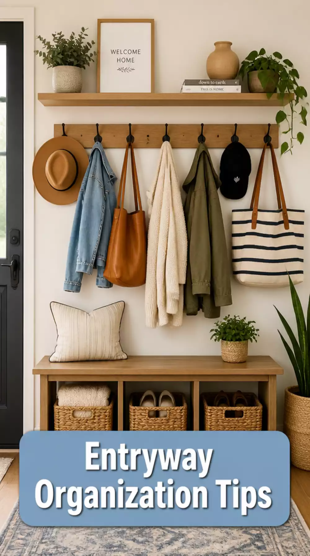 Entryway Wall-Mounted Hook Rail and Floating Shelf Combo That Solves Daily Clutter