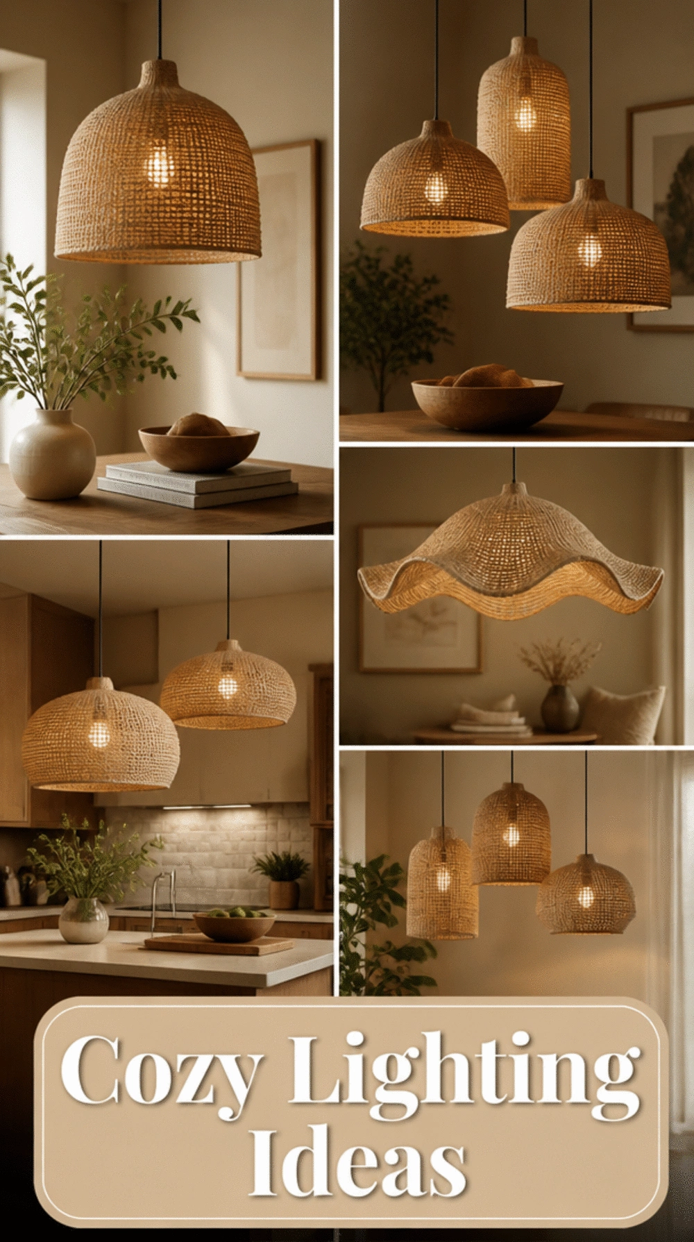 Living Room Woven Jute Pendant Lamp Shade in a Natural Weave for Soft Diffused Overhead Light