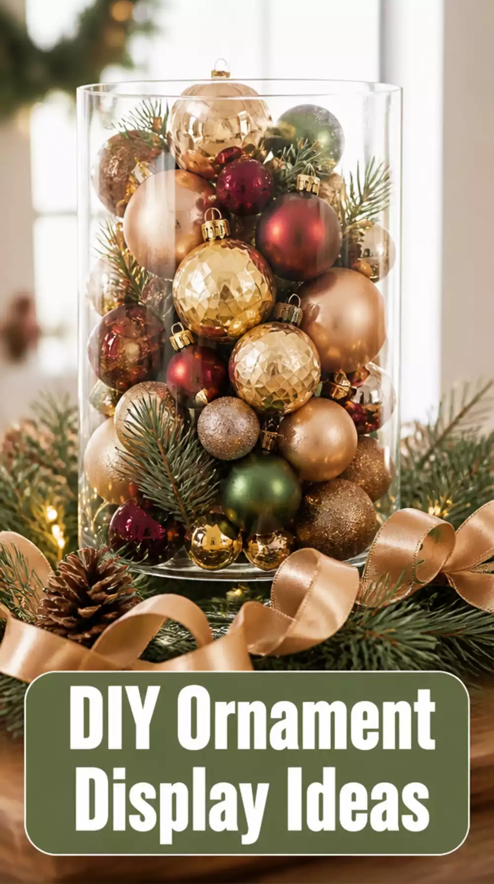 The DIY Christmas Ornament Display Trick Using a Filled Glass Vase as a Budget Centrepiece
