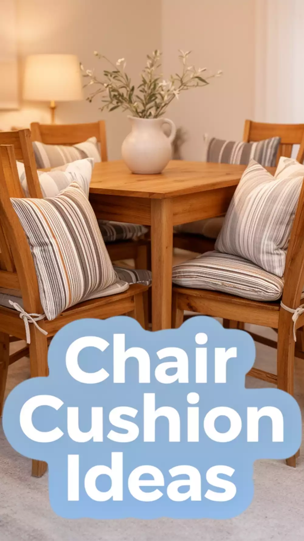 Dining Room Chair Cushion Set in a Matching Stripe That Refreshes Old Wooden Chairs