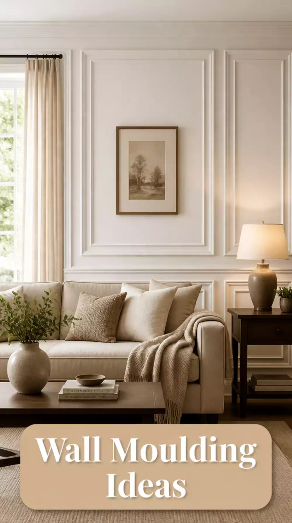 Living Room Wall Moulding Strip Frame DIY That Makes a Plain Room Look Architecturally Interesting