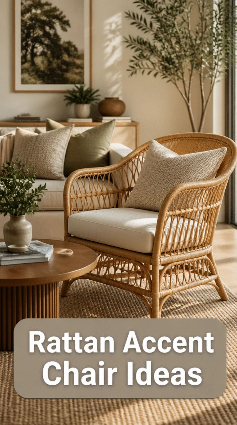 Living Room Rattan Accent Chair in a Natural Finish That Looks Expensive for the Price