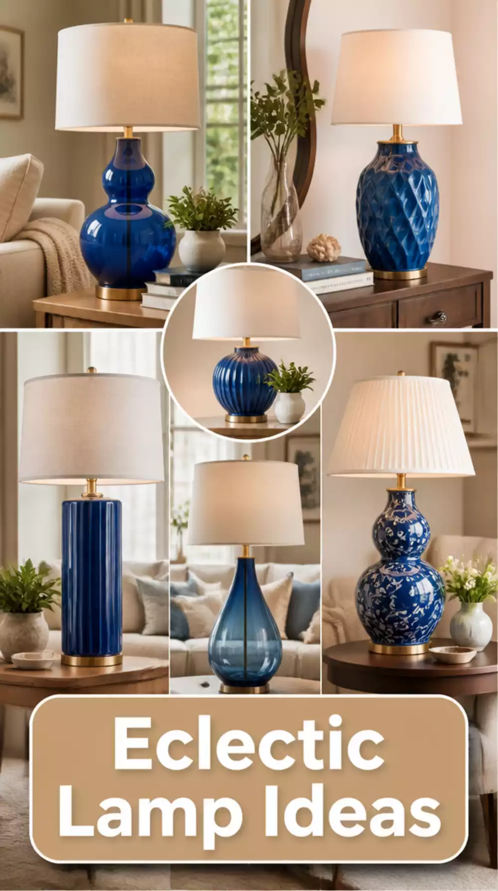 Living Room Eclectic Lamp Base in a Bold Cobalt Blue for an Unexpected Statement Accent
