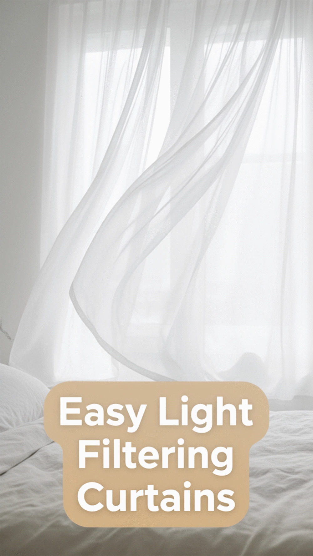 Bedroom Sheer White Curtain Panel That Filters Light Without Blocking the Window
