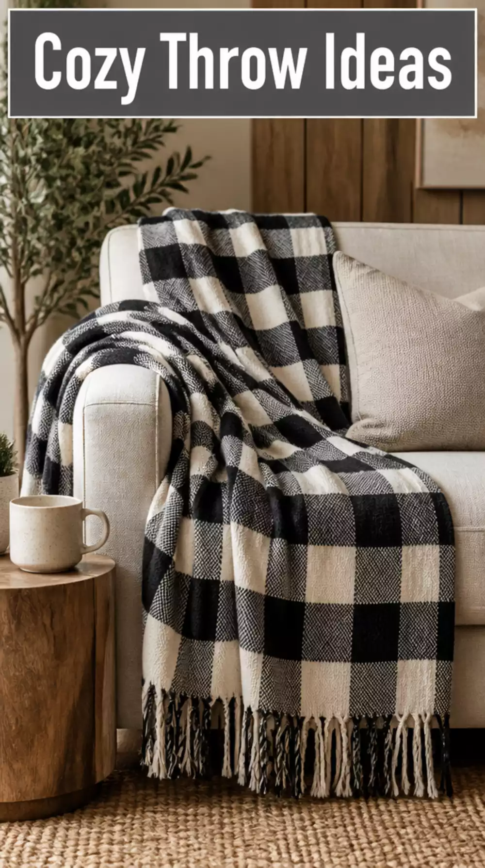 Buffalo Check Throw for a Cozy Farmhouse Sofa