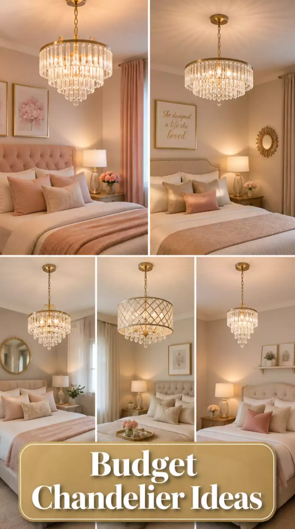 Bedroom Crystal-Style Chandelier Pendant Light in a Plug-In Format for Under Forty Dollars