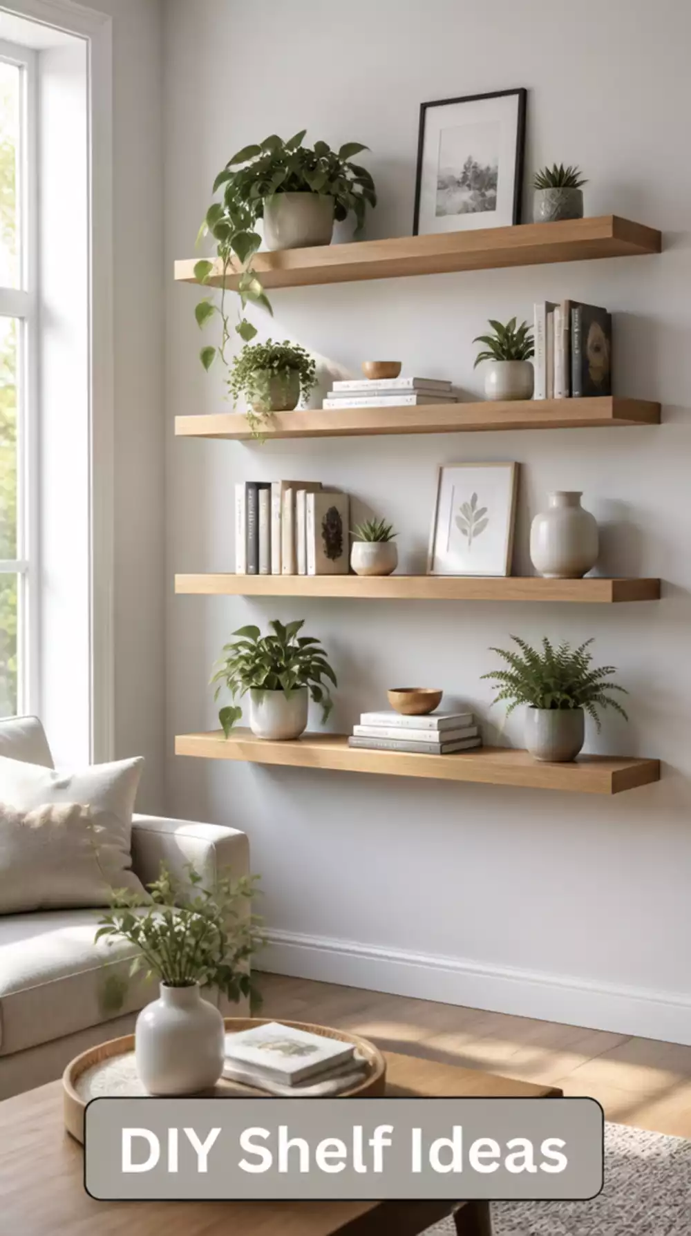 Living Room DIY Floating Shelf Install Using Cheap Timber and Invisible Brackets