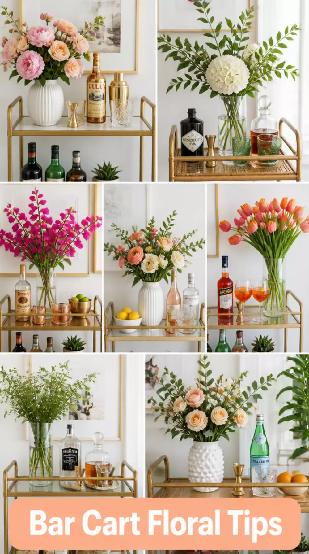 The Bar Cart Fresh Flower or Botanical Stem Trick That Makes a Drinks Trolley Look Curated