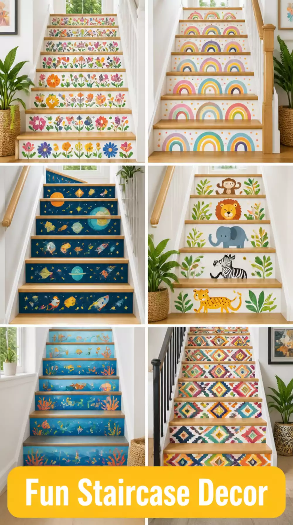 Staircase Riser Peel-and-Stick Tile Sticker Set That Turns Plain Steps Into a Feature