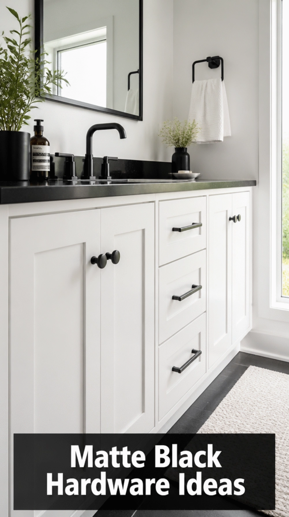 Bathroom Cabinet Hardware Swap in a Matte Black Finish That Changes Everything