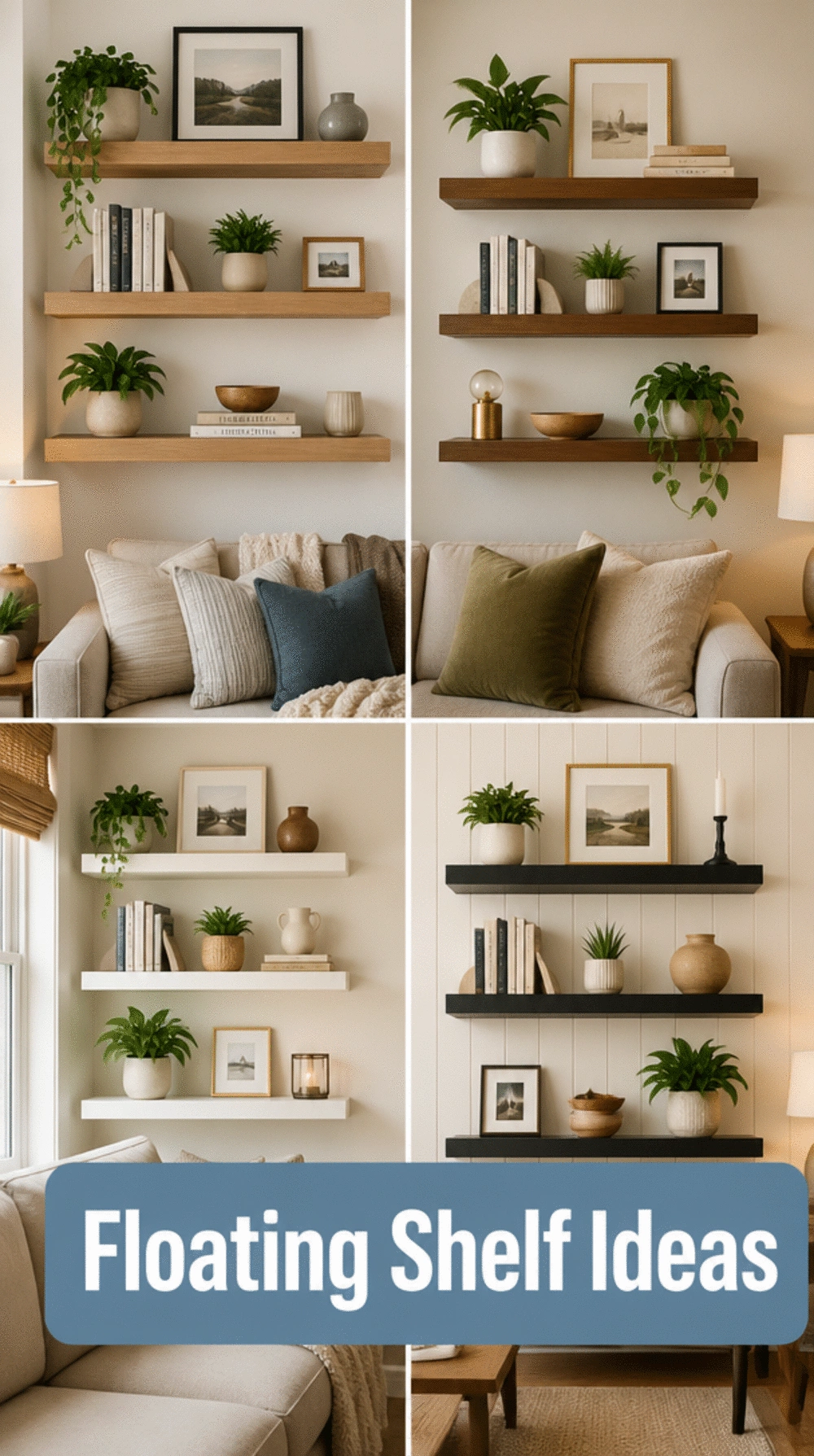 Small Living Room Floating Shelves That Free Up Floor Space and Add Storage