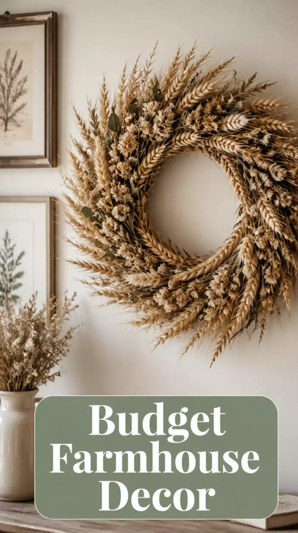 Why a Single Dried Botanical Wreath on a Wall Makes a Budget Room Feel Farmhouse-Finished