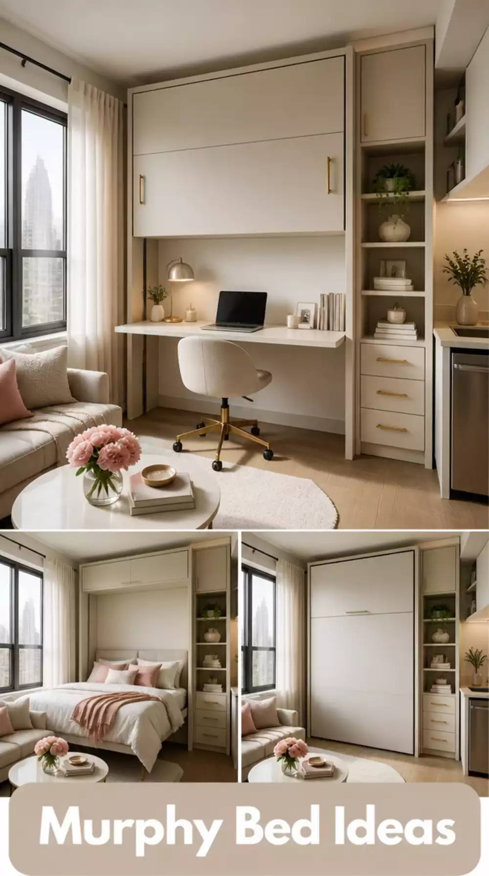 The Studio Apartment Murphy Bed With Fold-Down Desk Trick That Hides the Bed Entirely