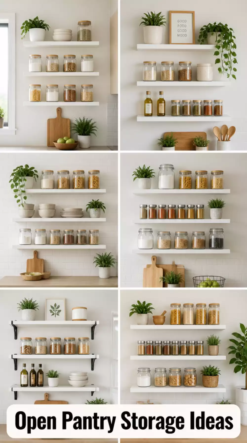 Kitchen Wall-Mounted Shelf in a Slim White Finish for Open Pantry Storage