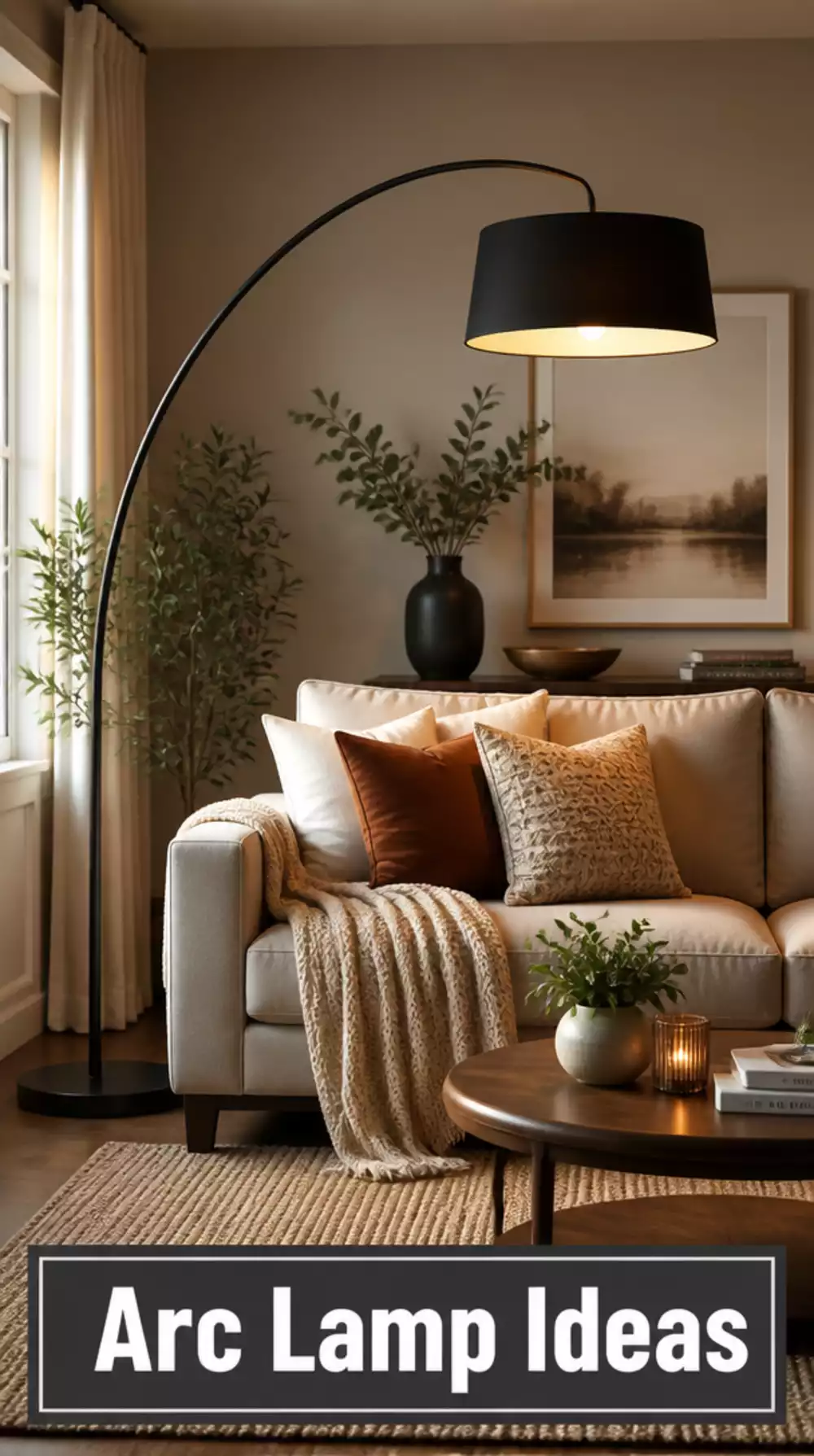 Modern Arc Floor Lamp Anchors Living Room with Style