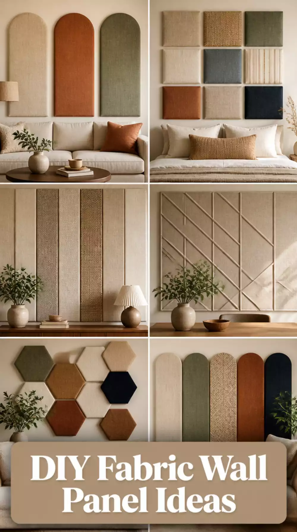 Bedroom DIY Fabric Wall Panel in a Warm Textured Linen for a Soft Focal Point