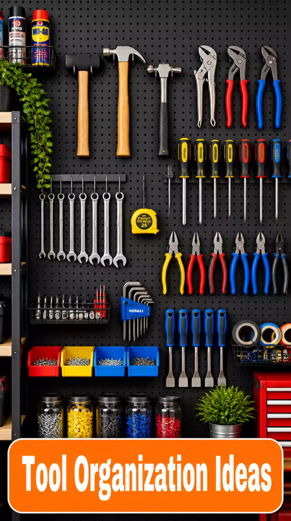 Garage Wall-Mounted Pegboard Panel That Organises Every Tool in a Single Visible Display
