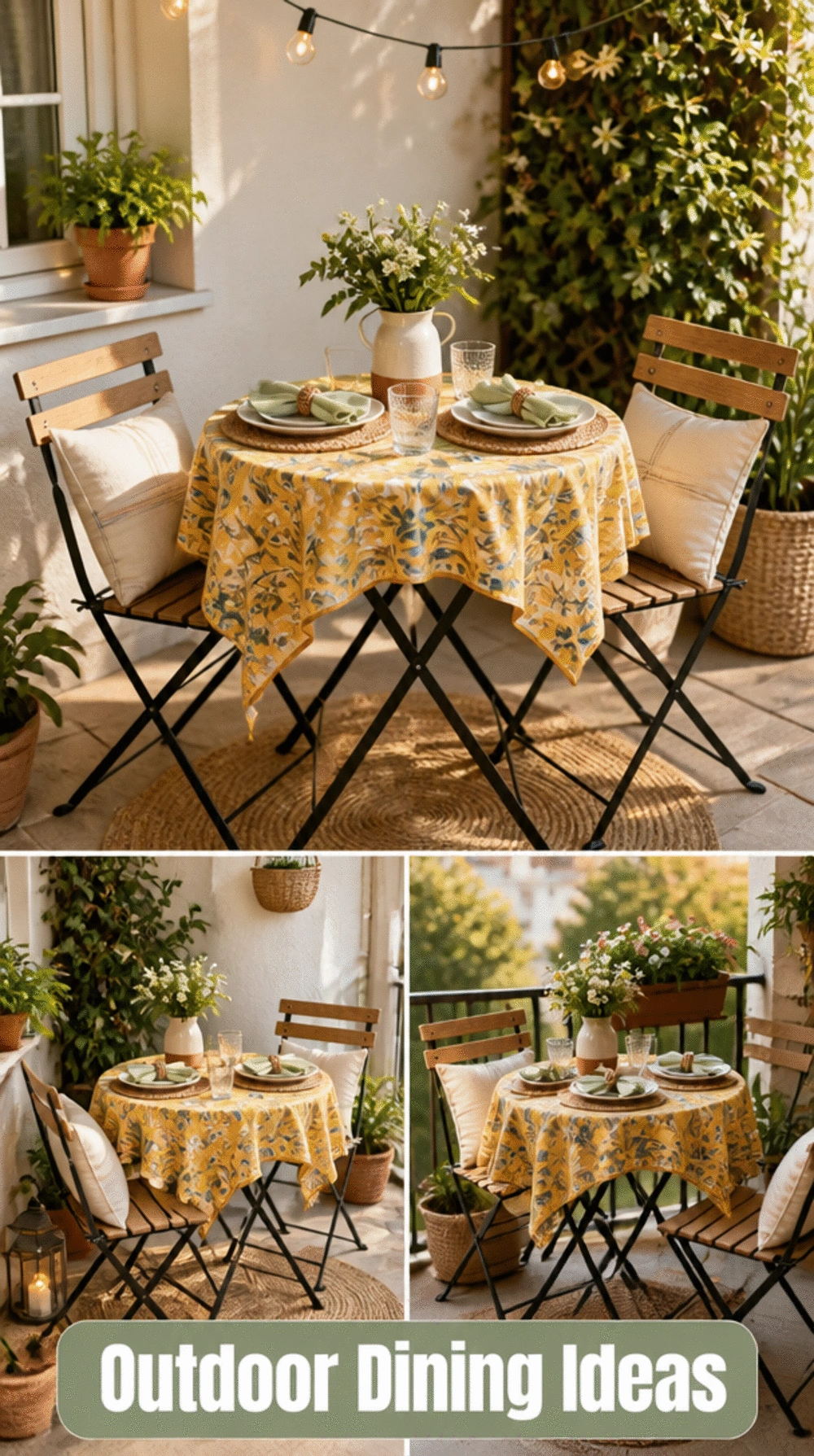 Patio Foldable Bistro Table and Chair Set That Creates an Outdoor Dining Spot for Less