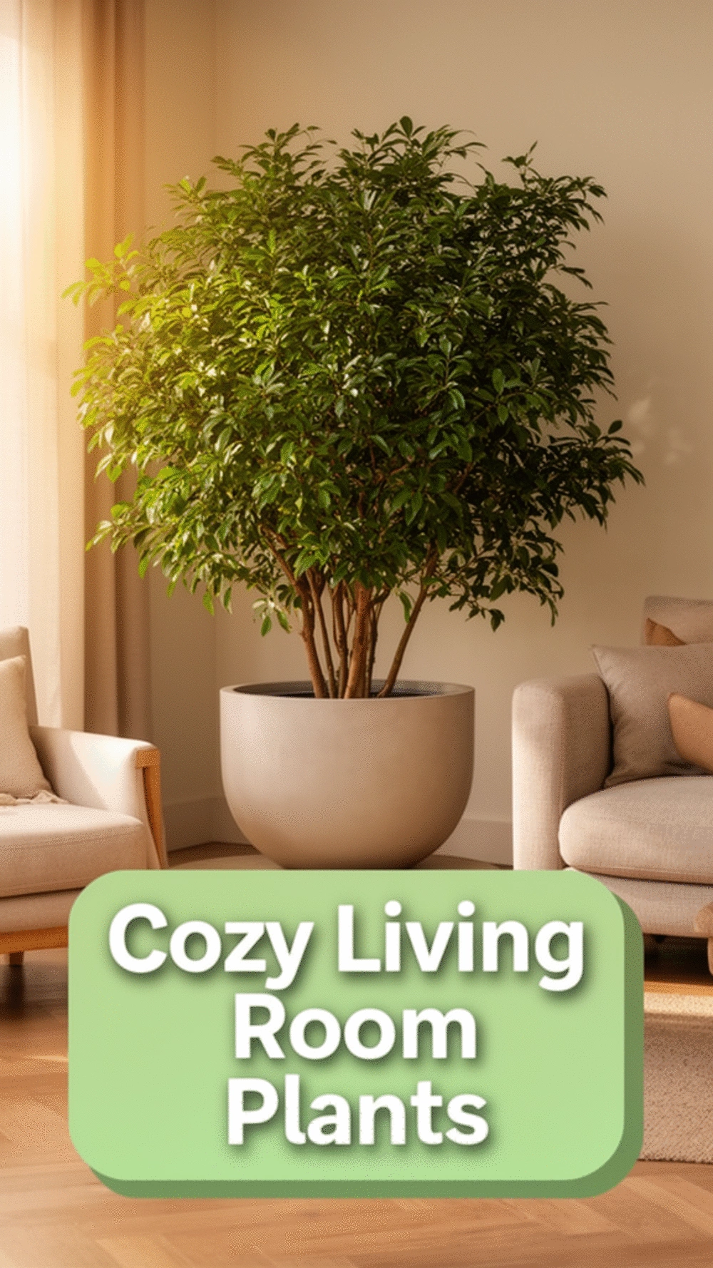Why a Single Large Potted Plant in an Apartment Living Room Makes the Whole Space Feel Warmer