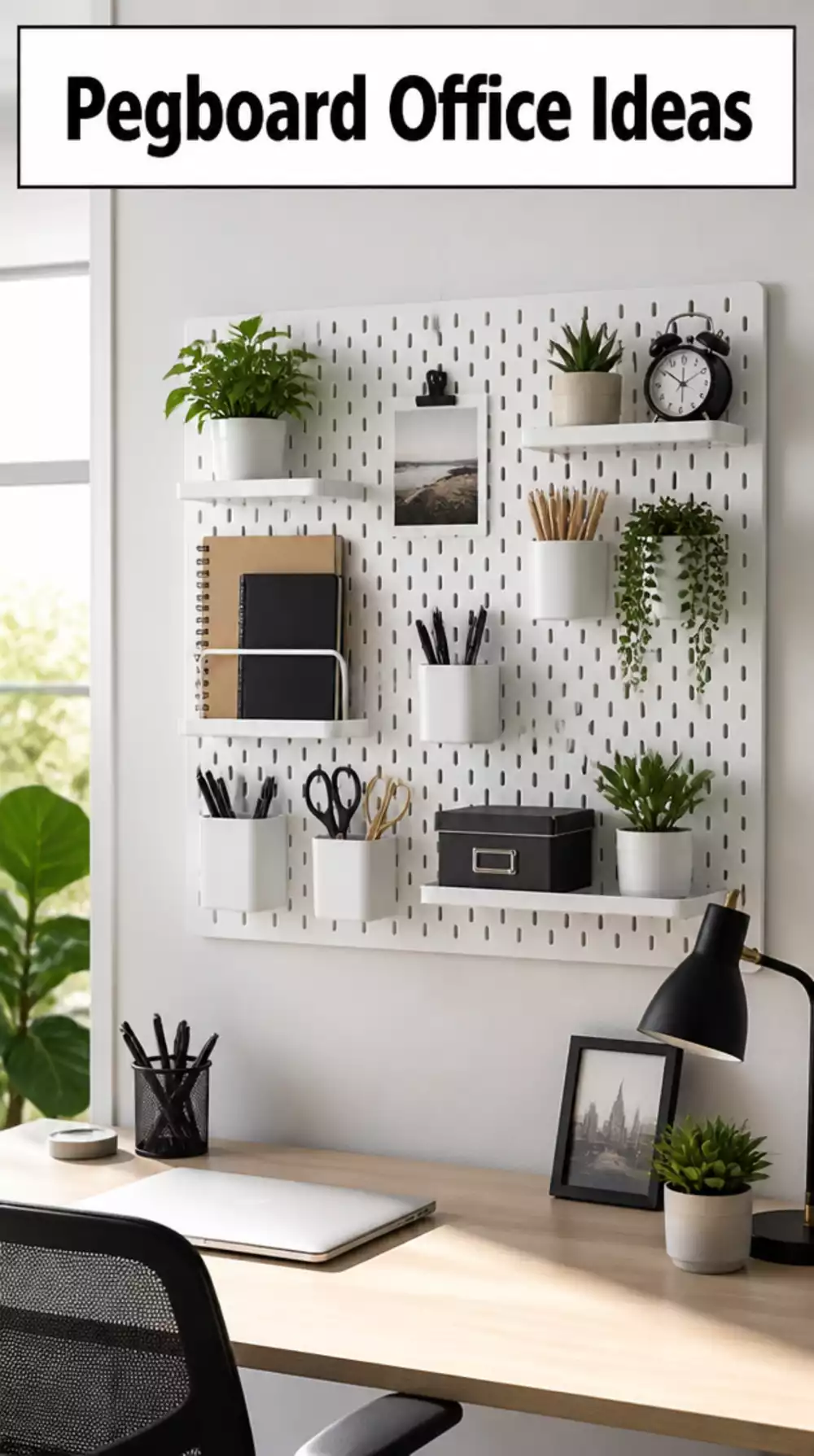 DIY Pegboard Organiser for Clean Minimal Home Office